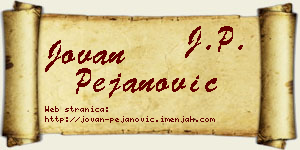 Jovan Pejanović vizit kartica
